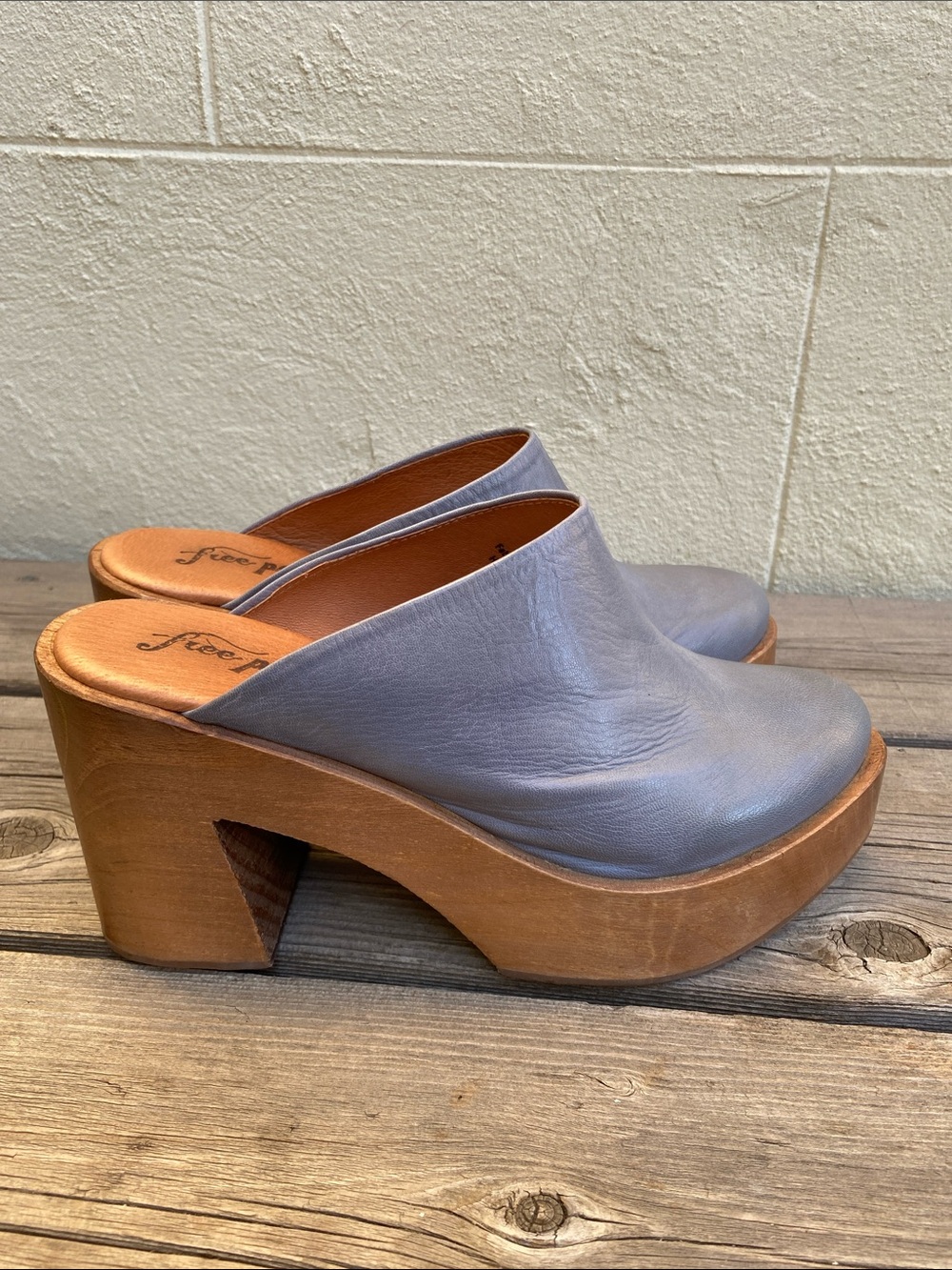 Free People Suki Clog Size 7.5 ( EUR 37.5) in Denim EUC Worn Twice